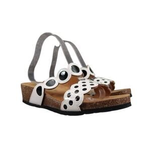 BioNatura Shoes Womens 39 Wedge Sandal Slides Fashion Comfort Double Strap White
